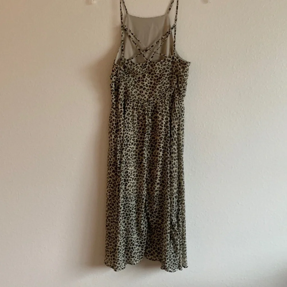 Abercrombie & Fitch Women Animal Print Strappy Chiffon Lined Maxi Dress S M